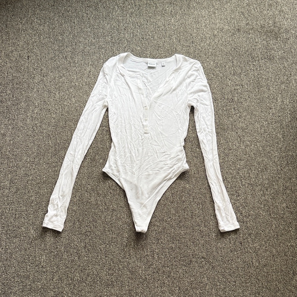 Sunday Best Ribbed White Bodysuit